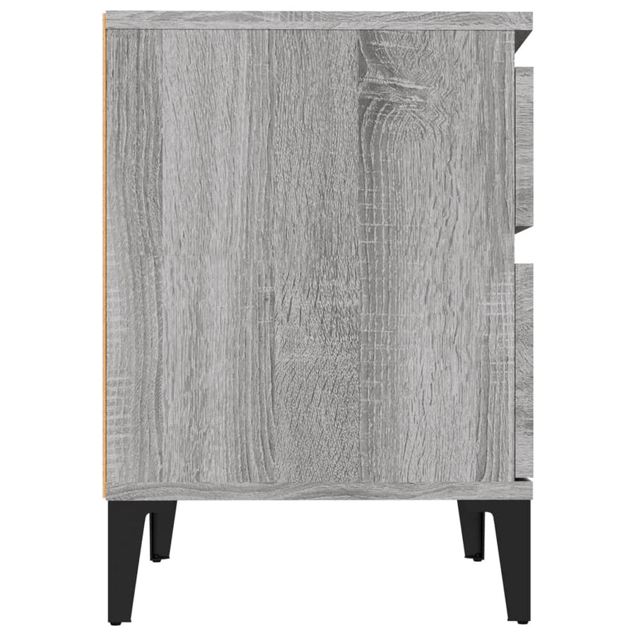 Nachtkastjes 2 St 40X35X50 Cm Grijs Sonoma Eikenkleurig