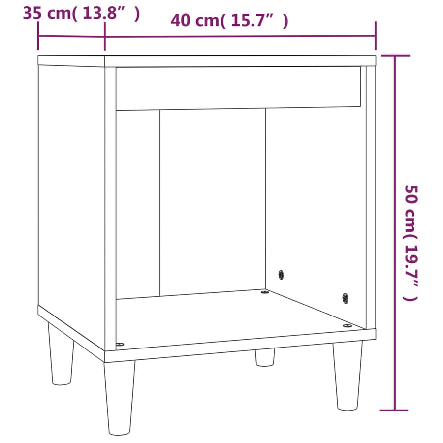 Nachtkastjes 2 St 40X35X50 Cm Wit