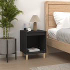 Nightstand 40x35x50 cm carved wood black