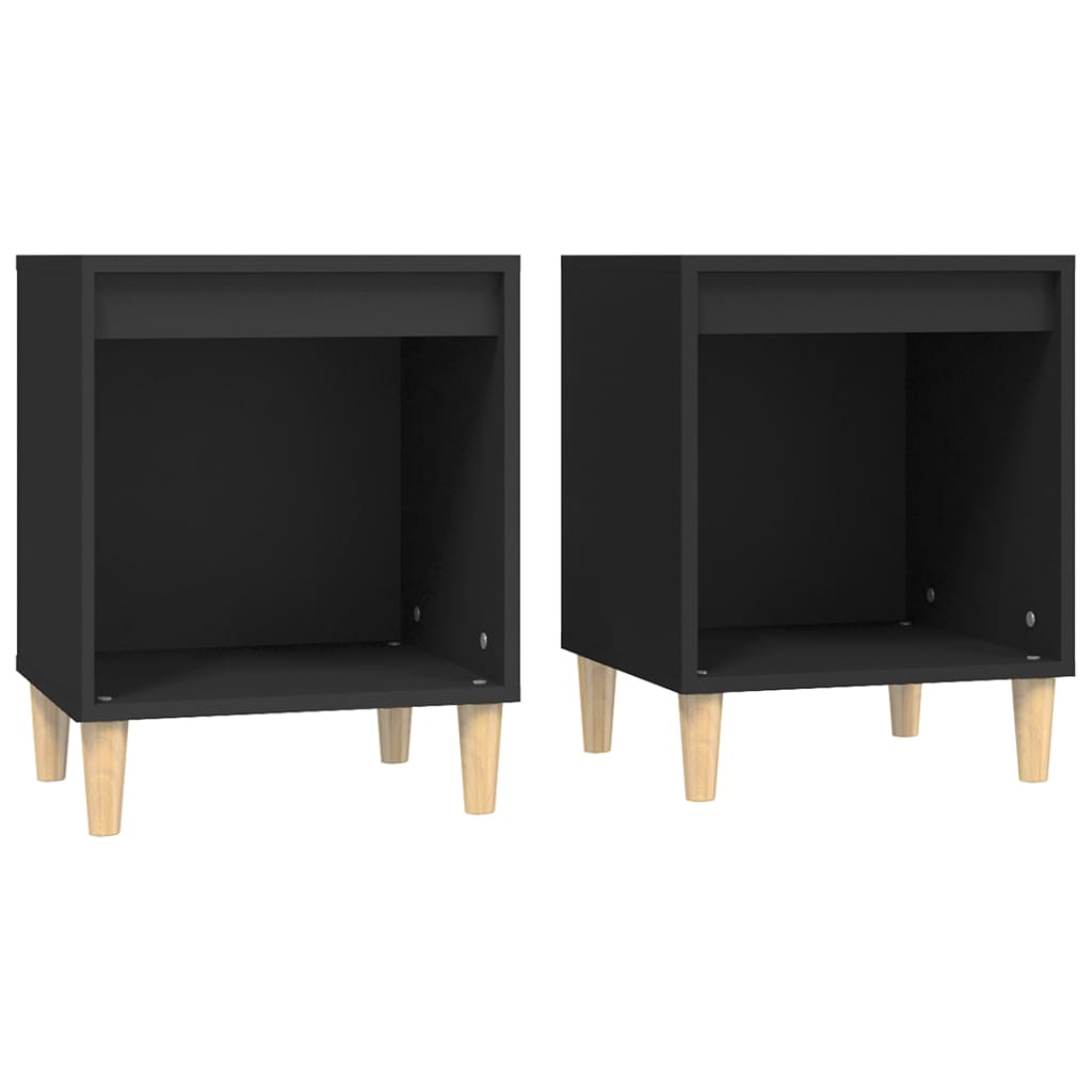 Nachtkastjes 2 St 40X35X50 Cm Zwart