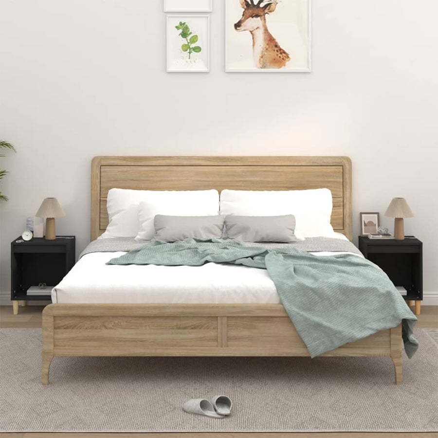 Nachtkastjes 2 St 40X35X50 Cm Zwart