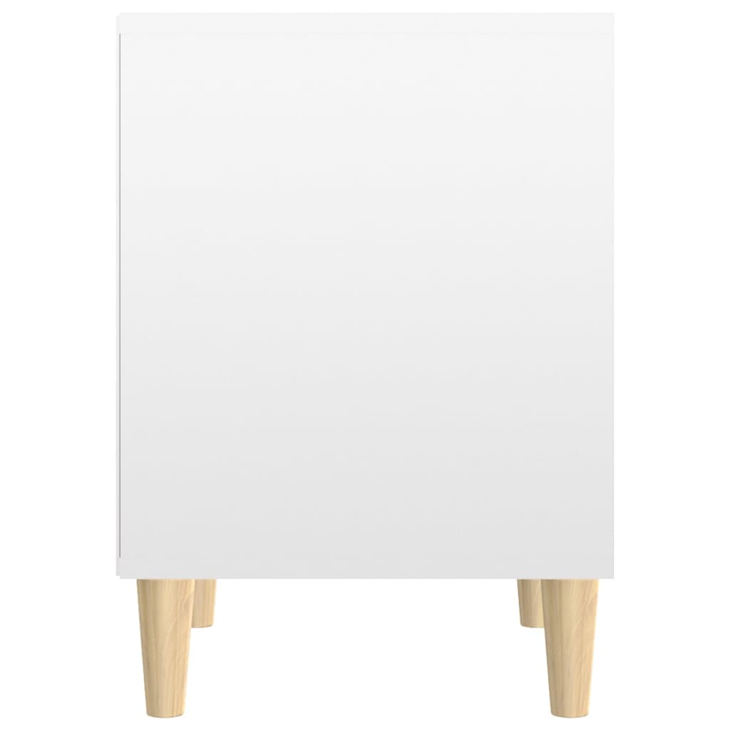 Nachtkastje 40X35X50 Cm Bewerkt Hout Hoogglans Wit