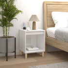 Nightstand 40x35x50 cm treated wood high gloss white