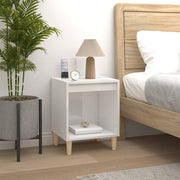 Nightstand 40x35x50 cm treated wood high gloss white