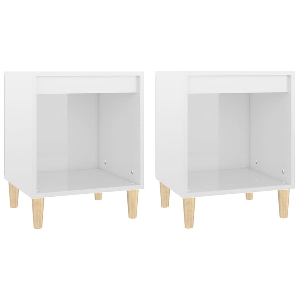 Nachtkastjes 2 St 40X35X50 Cm Hoogglans Wit