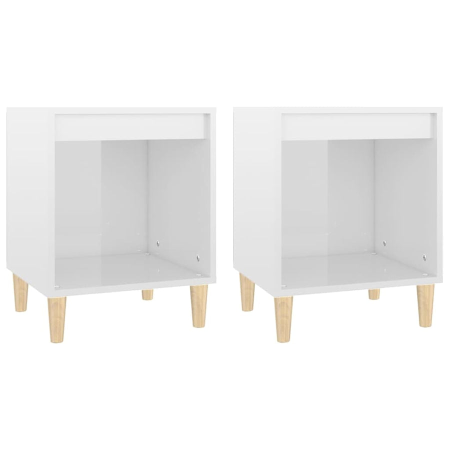 Nachtkastjes 2 St 40X35X50 Cm Hoogglans Wit