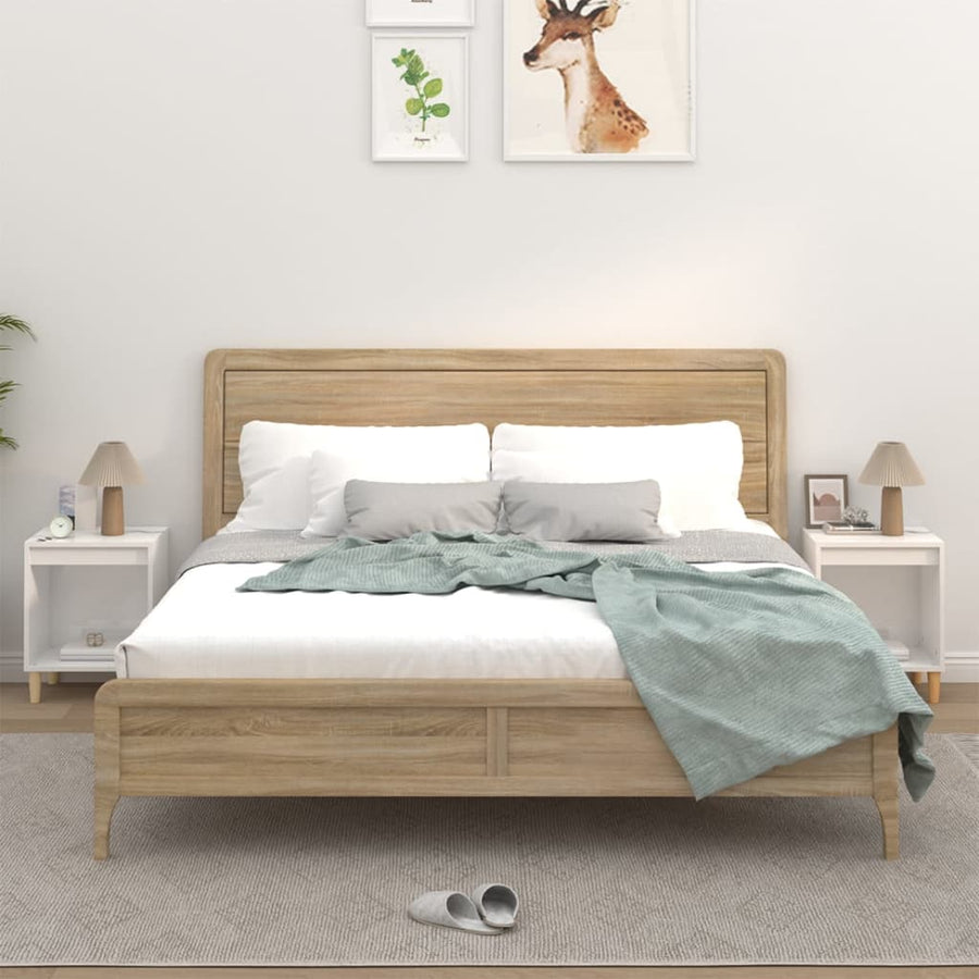 Nachtkastjes 2 St 40X35X50 Cm Hoogglans Wit