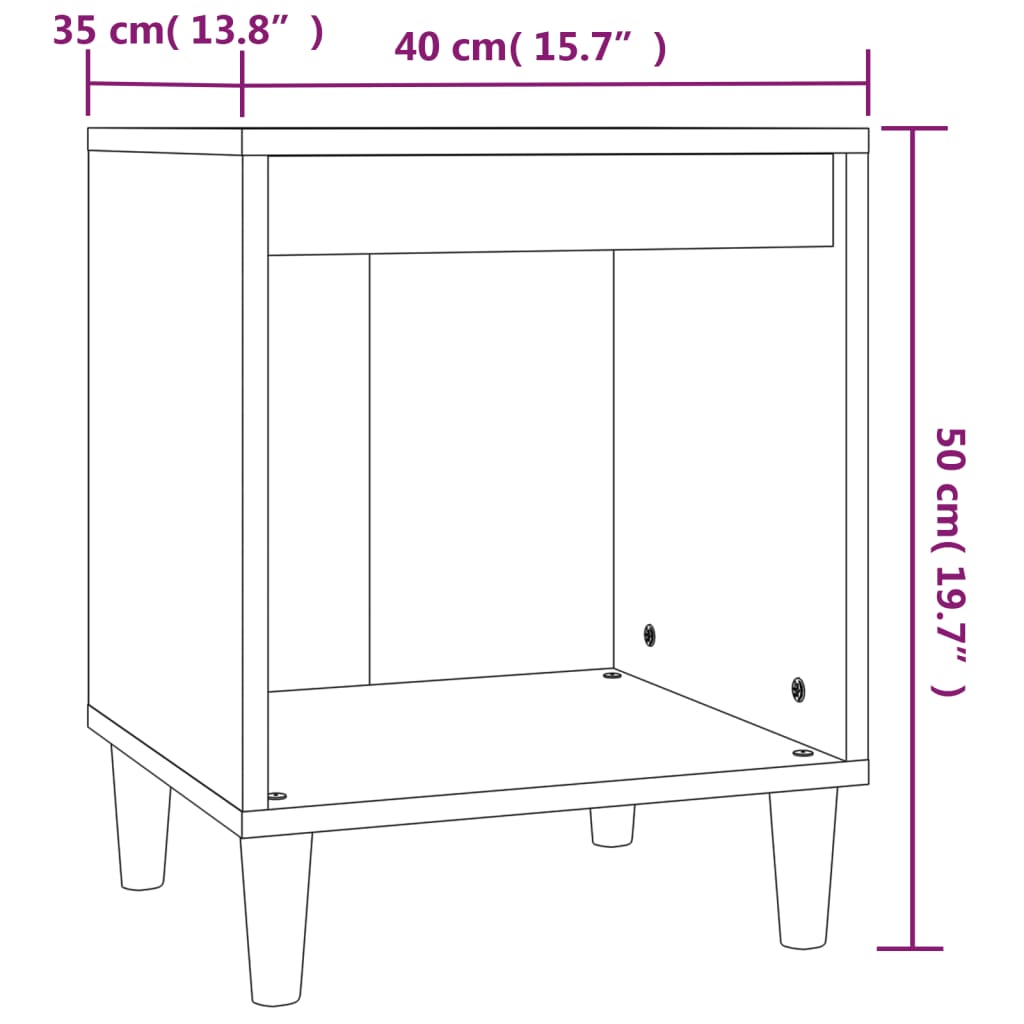 Nachtkastjes 2 St 40X35X50 Cm Sonoma Eikenkleurig