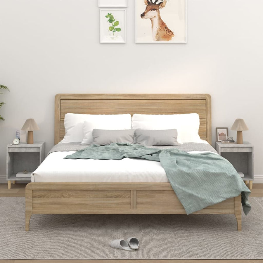 Nachtkastjes 2 St 40X35X50 Cm Betongrijs