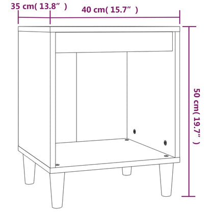 Nachtkastjes 2 St 40X35X50 Cm Gerookt Eikenkleurig