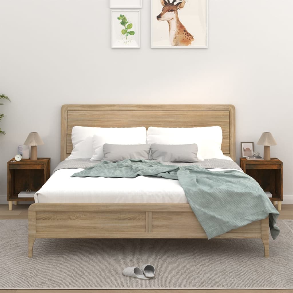 Nachtkastjes 2 St 40X35X50 Cm Gerookt Eikenkleurig