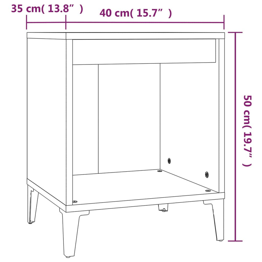 Nachtkastjes 2 St 40X35X50 Cm Zwart