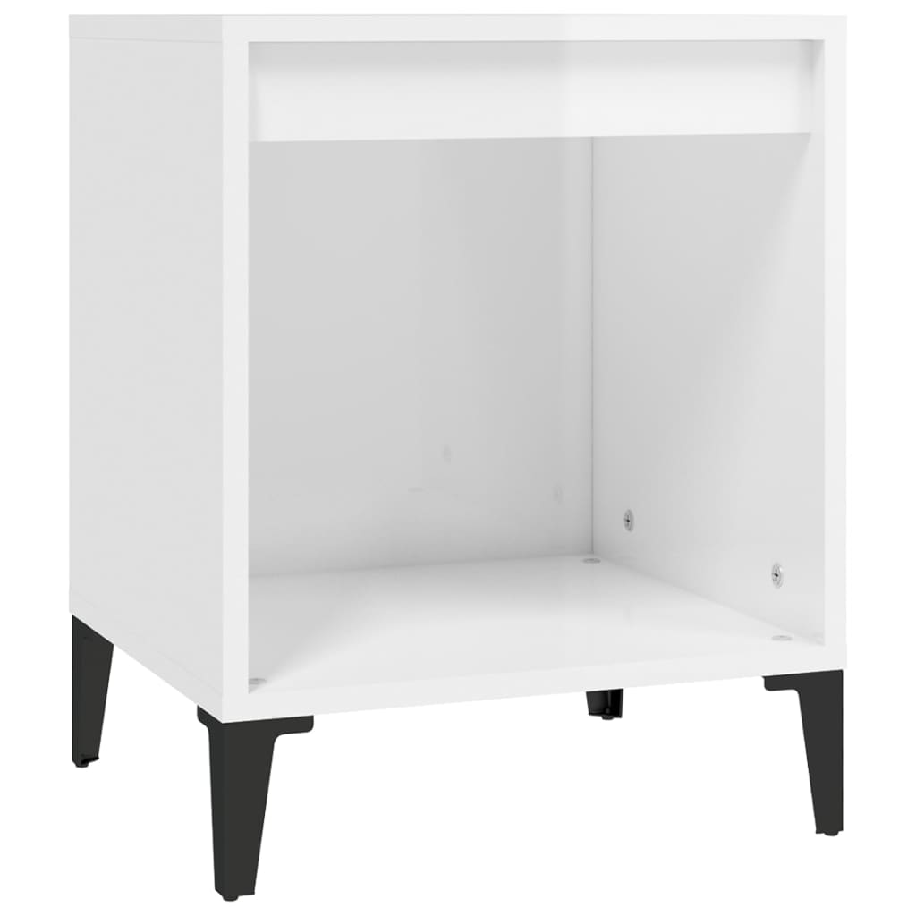 Nachtkastje 40X35X50 Cm Hoogglans Wit