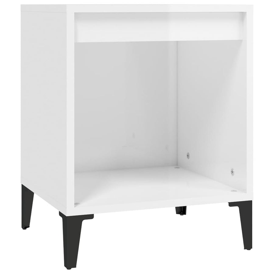 Nachtkastje 40X35X50 Cm Hoogglans Wit