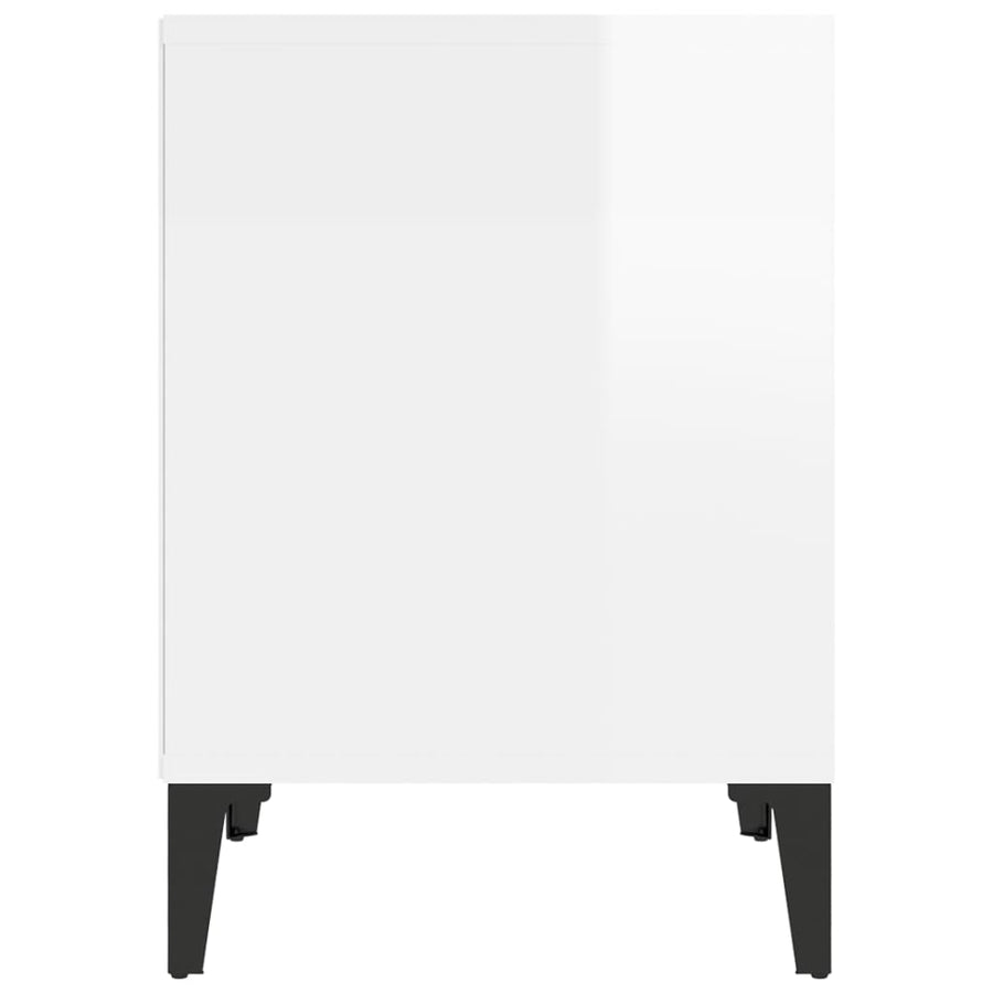 Nachtkastje 40X35X50 Cm Hoogglans Wit