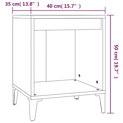 Nachtkastje 40X35X50 Cm Hoogglans Wit