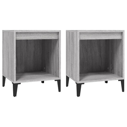 Nachtkastjes 2 St 40X35X50 Cm Grijs Sonoma Eikenkleurig