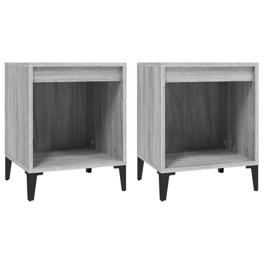 Nachtkastjes 2 St 40X35X50 Cm Grijs Sonoma Eikenkleurig