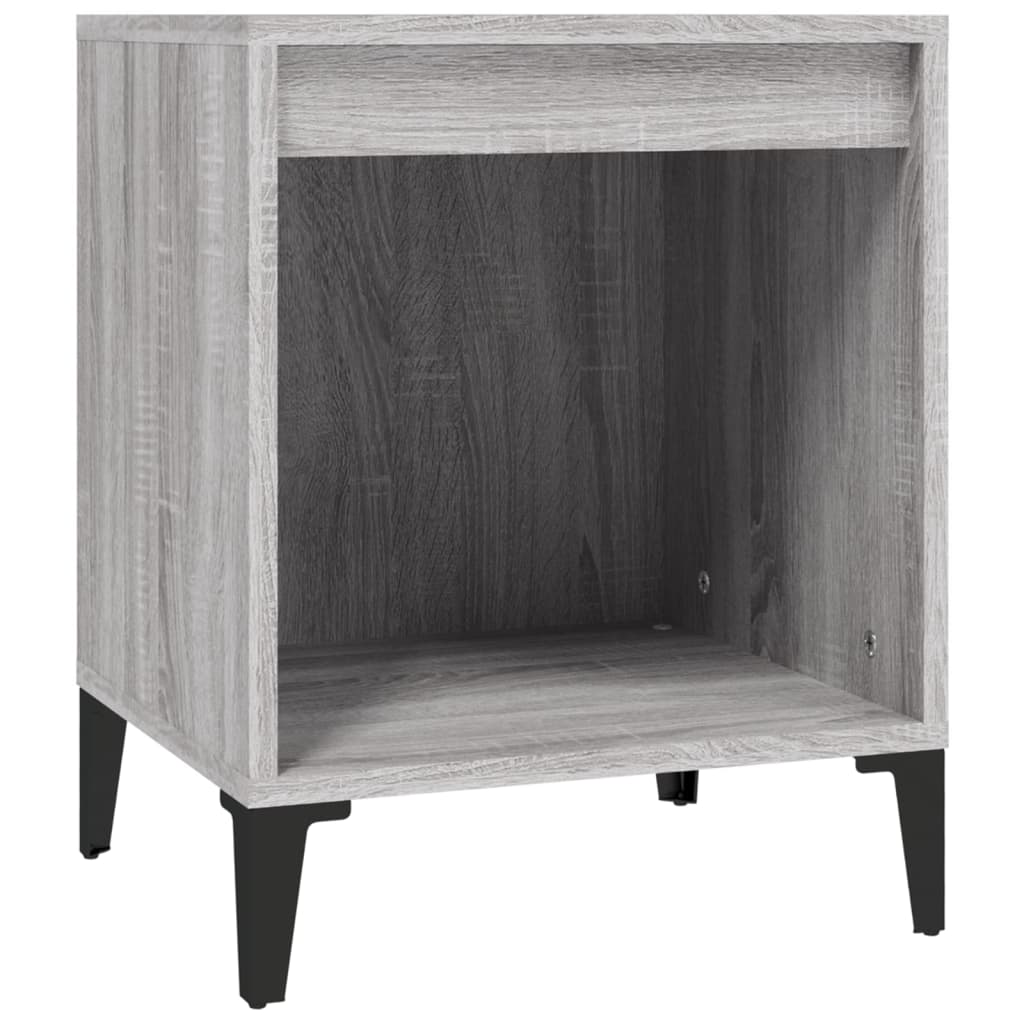 Nachtkastjes 2 St 40X35X50 Cm Grijs Sonoma Eikenkleurig