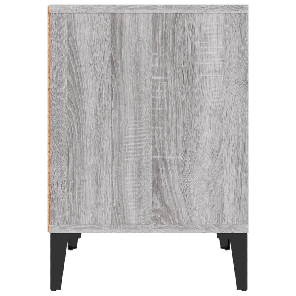 Nachtkastjes 2 St 40X35X50 Cm Grijs Sonoma Eikenkleurig