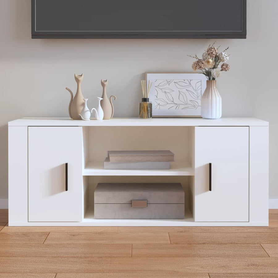 Tv-Meubel 00X35X40 Cm Bewerkt Hout 1 Wit