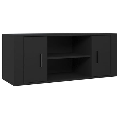 Tv-Meubel 00X35X40 Cm Bewerkt Hout Zwart