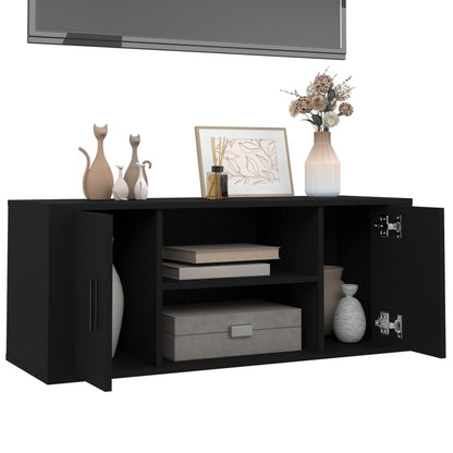 Tv-Meubel 00X35X40 Cm Bewerkt Hout Zwart