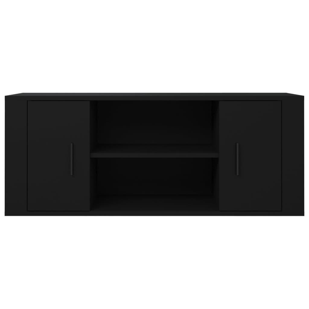 Tv-Meubel 00X35X40 Cm Bewerkt Hout Zwart