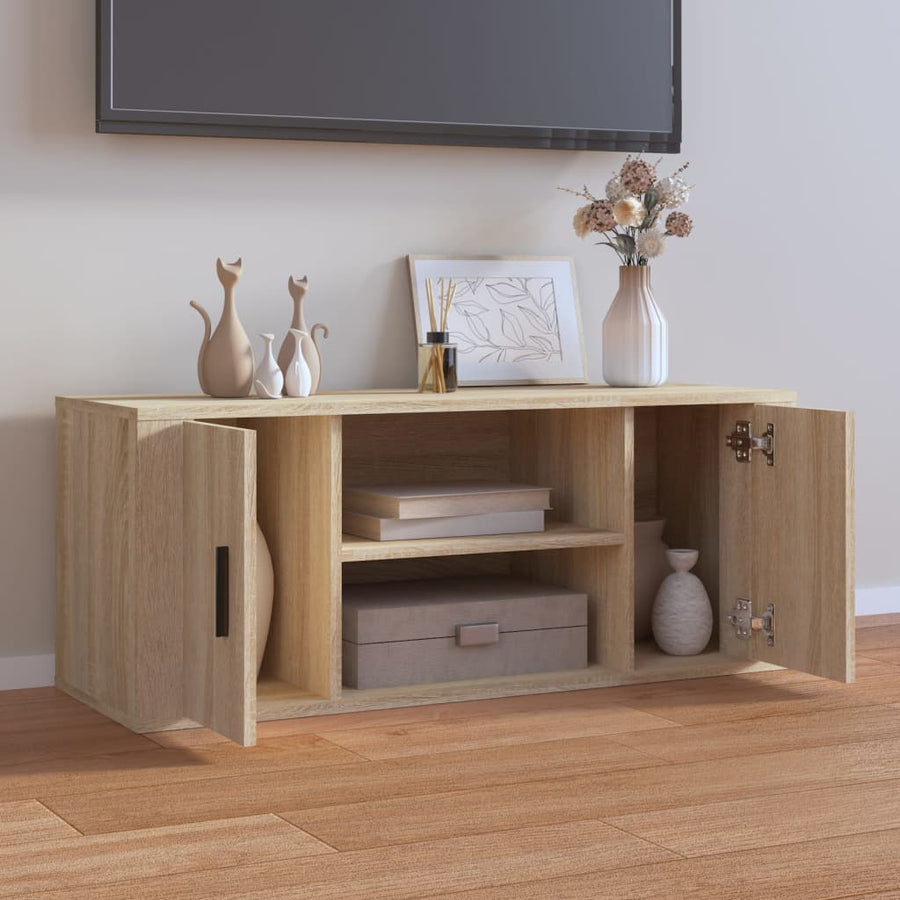 Tv-Meubel 00X35X40 Cm Bewerkt Hout Kleurig Sonoma eiken