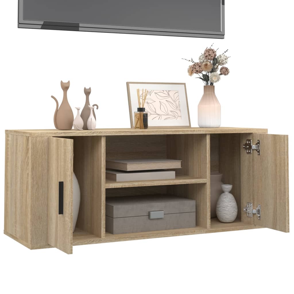 Tv-Meubel 00X35X40 Cm Bewerkt Hout Kleurig Sonoma eiken