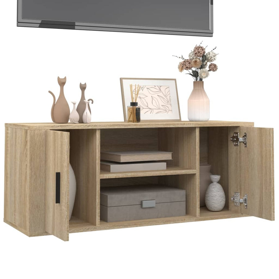 Tv-Meubel 00X35X40 Cm Bewerkt Hout Kleurig Sonoma eiken
