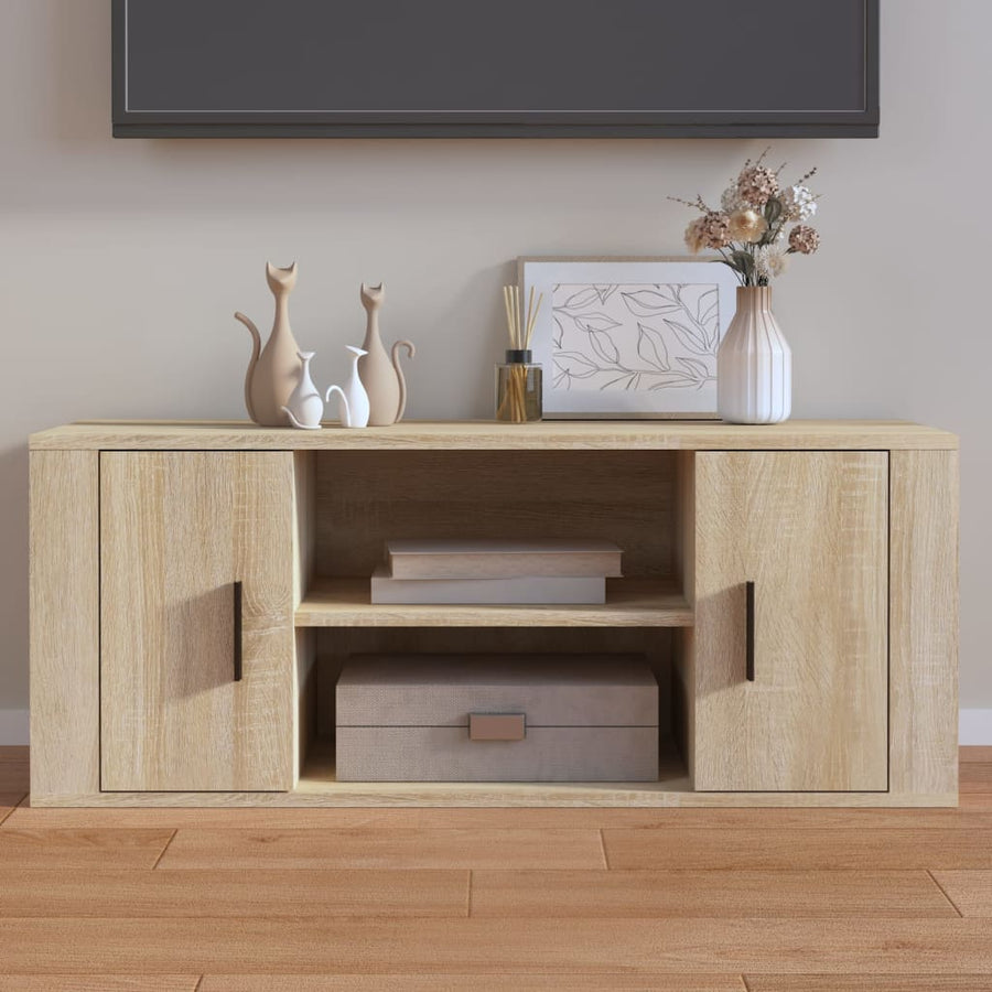 Tv-Meubel 00X35X40 Cm Bewerkt Hout Kleurig Sonoma eiken