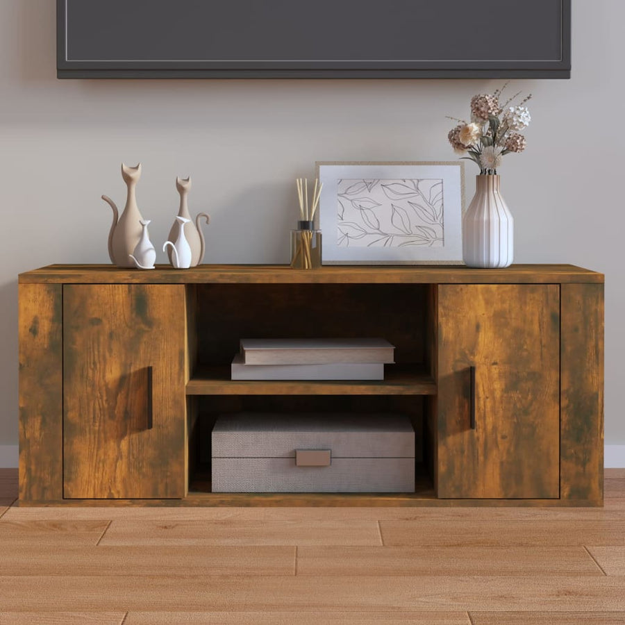 Tv-Meubel 00X35X40 Cm Bewerkt Hout Kleurig Gerookt eiken