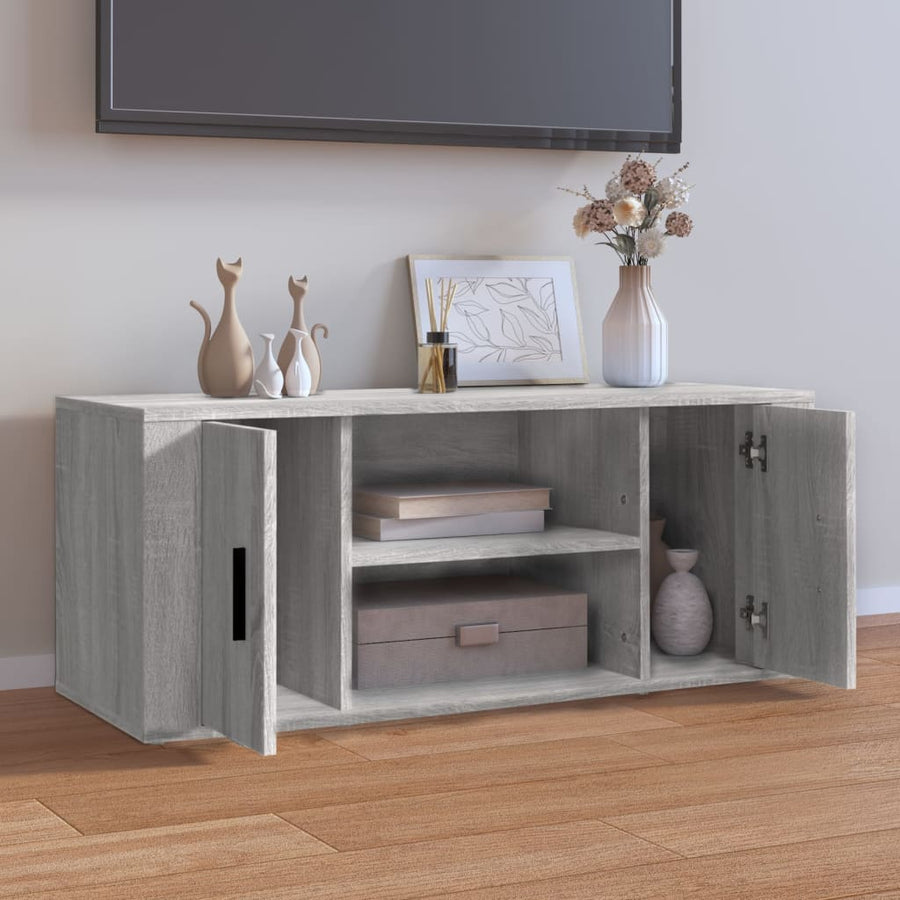 Tv-Meubel 00X35X40 Cm Bewerkt Hout Eikenkleurig Grijs sonoma