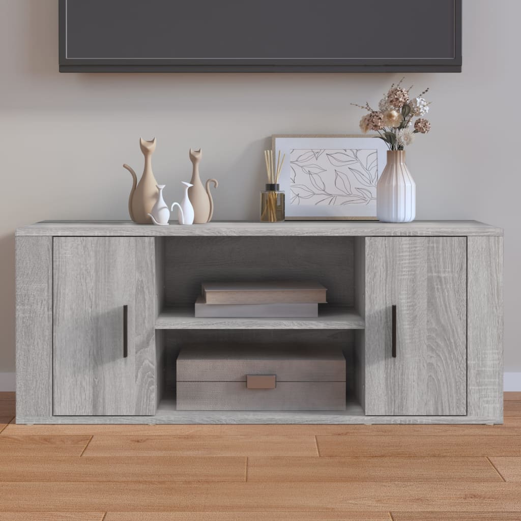Tv-Meubel 00X35X40 Cm Bewerkt Hout Eikenkleurig Grijs sonoma