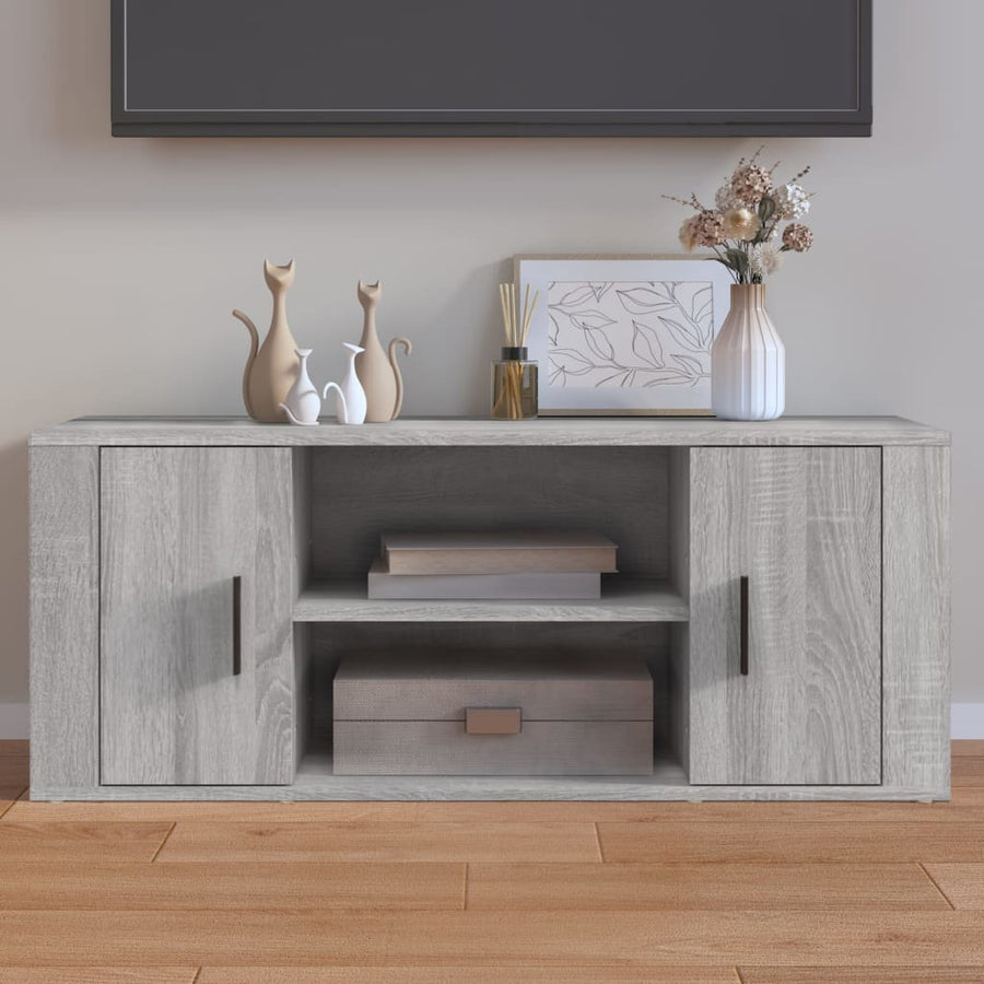 Tv-Meubel 00X35X40 Cm Bewerkt Hout Eikenkleurig Grijs sonoma