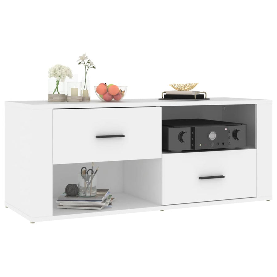 Tv-Meubel 00X35X40 Cm Bewerkt Hout Wit