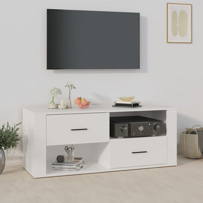 Tv-Meubel 00X35X40 Cm Bewerkt Hout Wit
