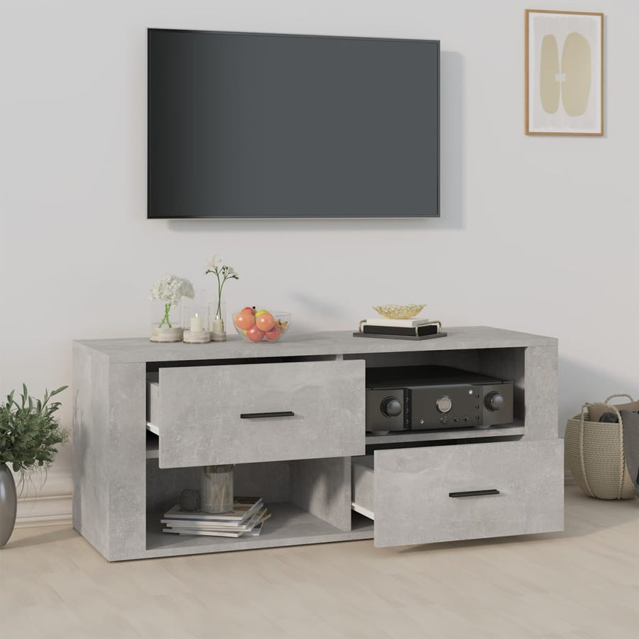 Tv-Meubel 00X35X40 Cm Bewerkt Hout Betongrijs