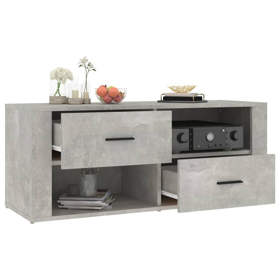 Tv-Meubel 00X35X40 Cm Bewerkt Hout Betongrijs