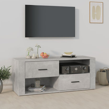 Tv-Meubel 00X35X40 Cm Bewerkt Hout Betongrijs