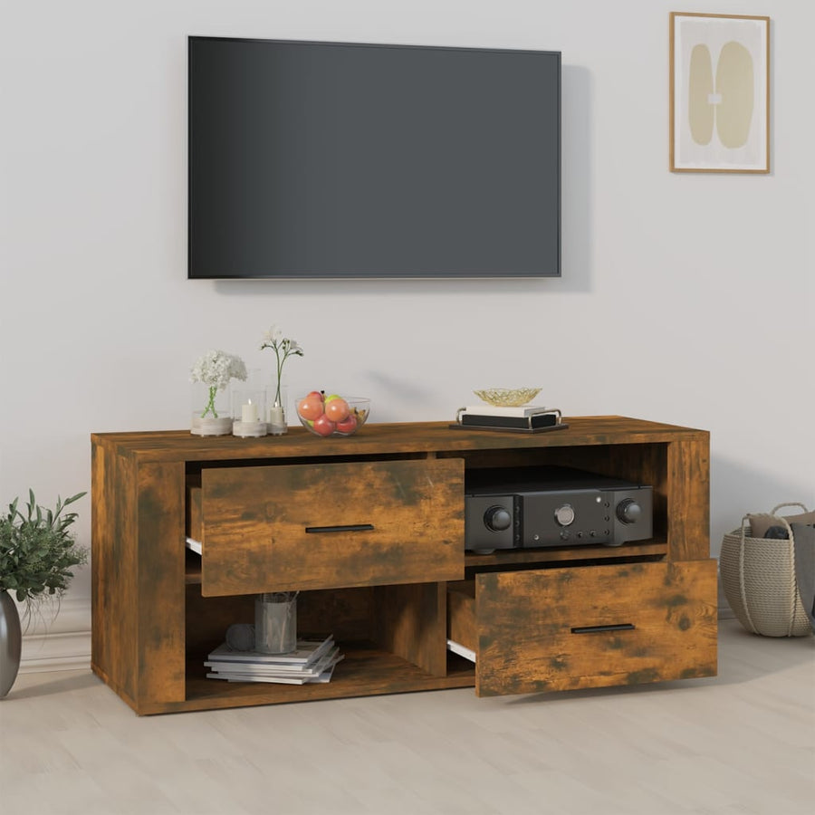 Tv-Meubel 00X35X40 Cm Bewerkt Hout Kleurig Gerookt eiken