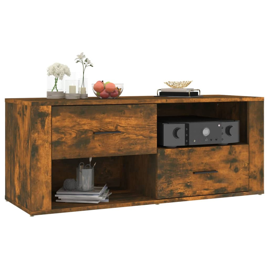 Tv-Meubel 00X35X40 Cm Bewerkt Hout Kleurig Gerookt eiken