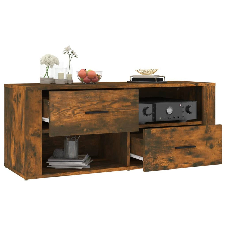 Tv-Meubel 00X35X40 Cm Bewerkt Hout Kleurig Gerookt eiken