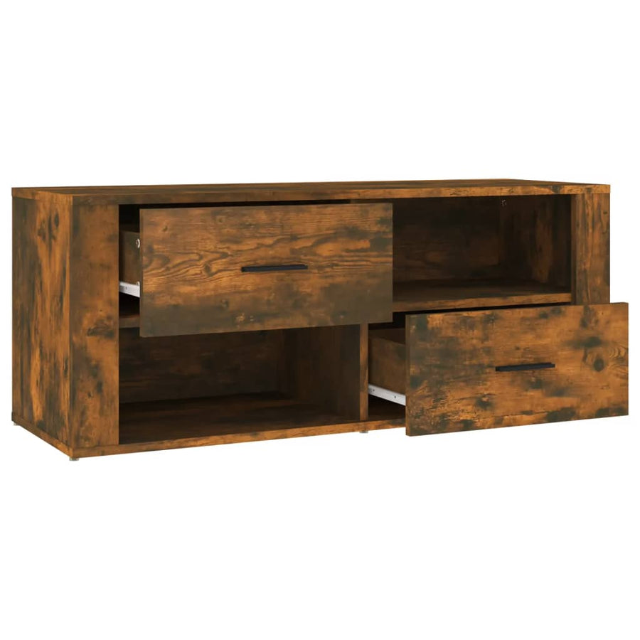 Tv-Meubel 00X35X40 Cm Bewerkt Hout Kleurig Gerookt eiken