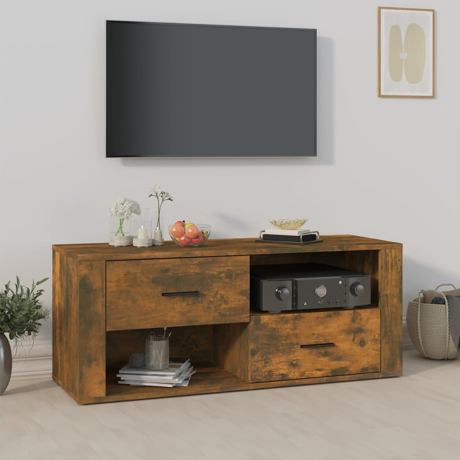 Tv-Meubel 00X35X40 Cm Bewerkt Hout Kleurig Gerookt eiken