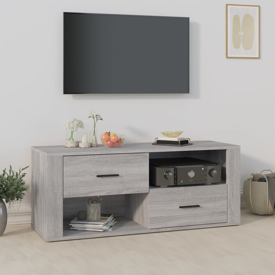 Tv-Meubel 00X35X40 Cm Bewerkt Hout Eikenkleurig Grijs sonoma