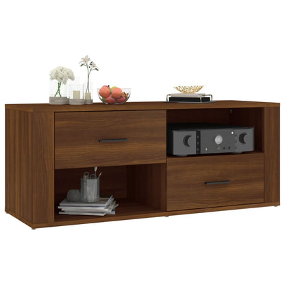 Tv-Meubel 00X35X40 Cm Bewerkt Hout Bruin Eikenkleur Bruineiken