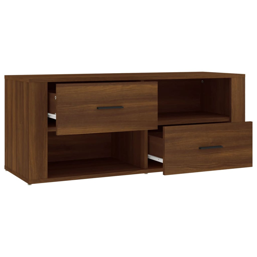 Tv-Meubel 00X35X40 Cm Bewerkt Hout Bruin Eikenkleur Bruineiken