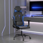 Gaming chair faux leather black and blue